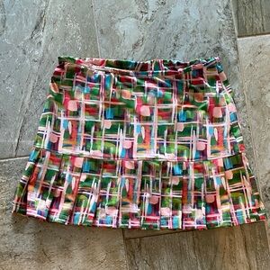 40 lime "Aces Skirt" Colorful watercolor print  Women's tennis Skirt